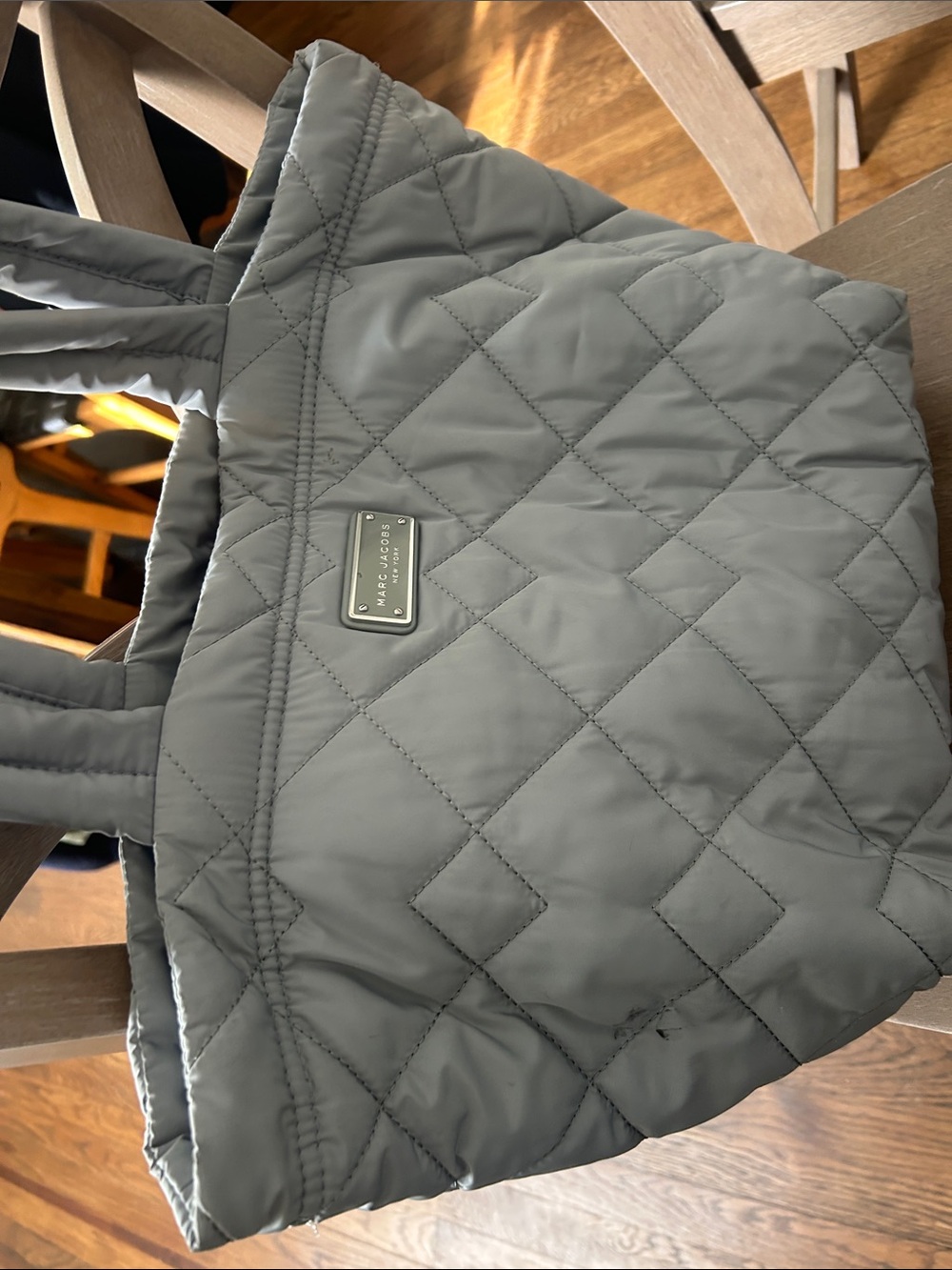 Marc Jacobs Quilted Nylon Tote in Gray